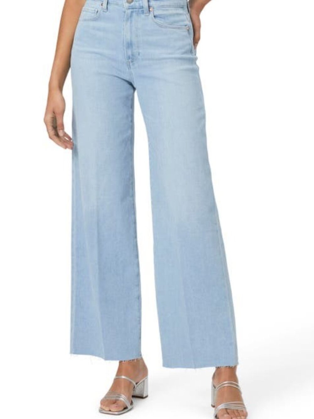 Paige Anessa Raw Hem Wide Leg Jean, Size 27, Martini Wash